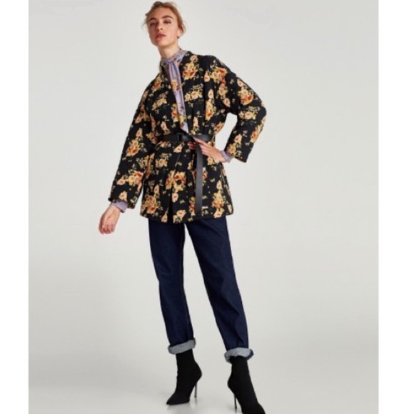 Zara Black Floral Jacket - Picture 2 of 10